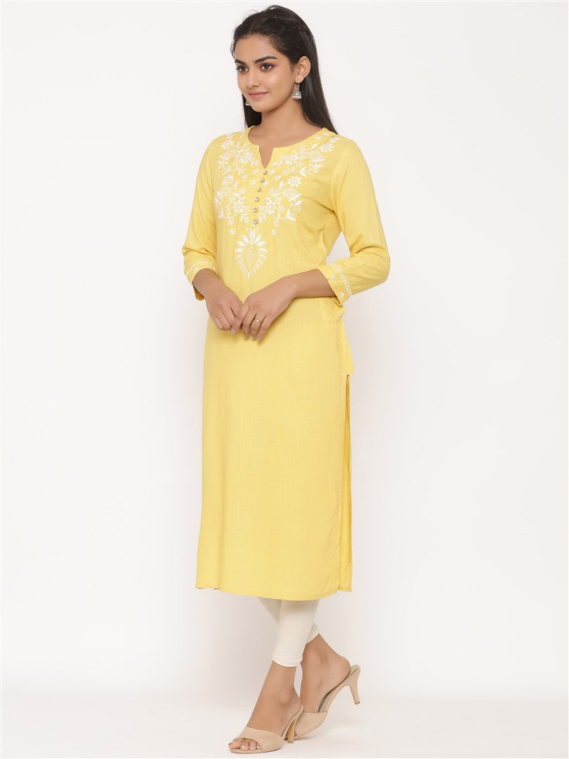 RAYON EMBROIDERED LONG KURTA