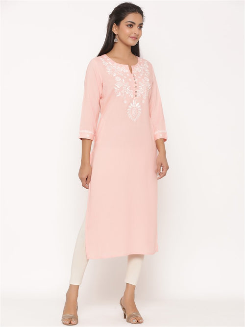 RAYON EMBROIDERED LONG KURTA