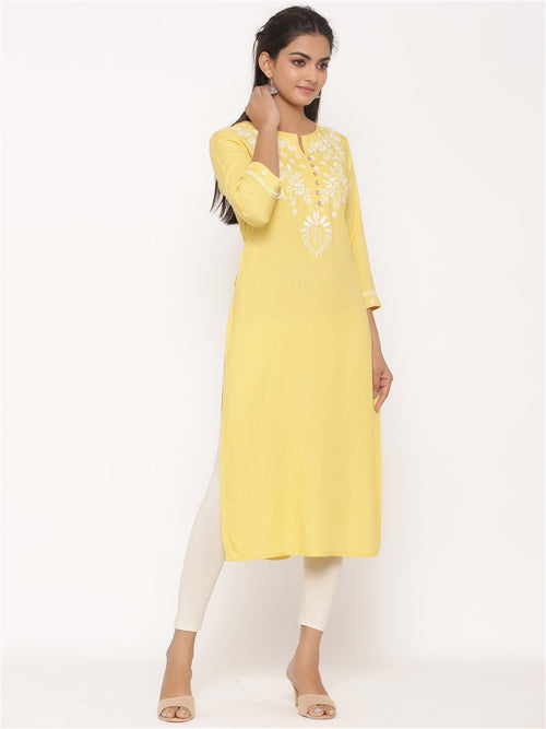 RAYON EMBROIDERED LONG KURTA