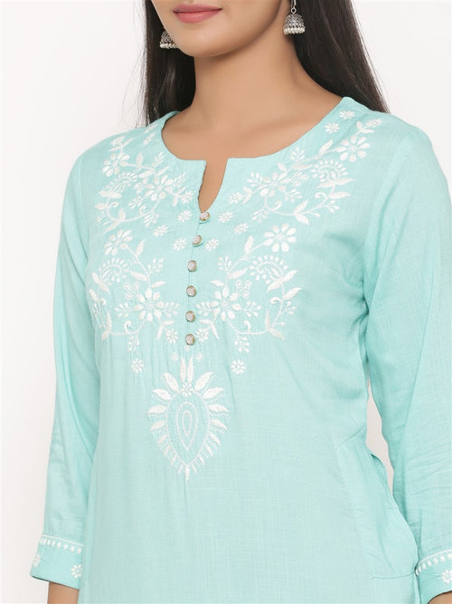 RAYON EMBROIDERED LONG KURTA