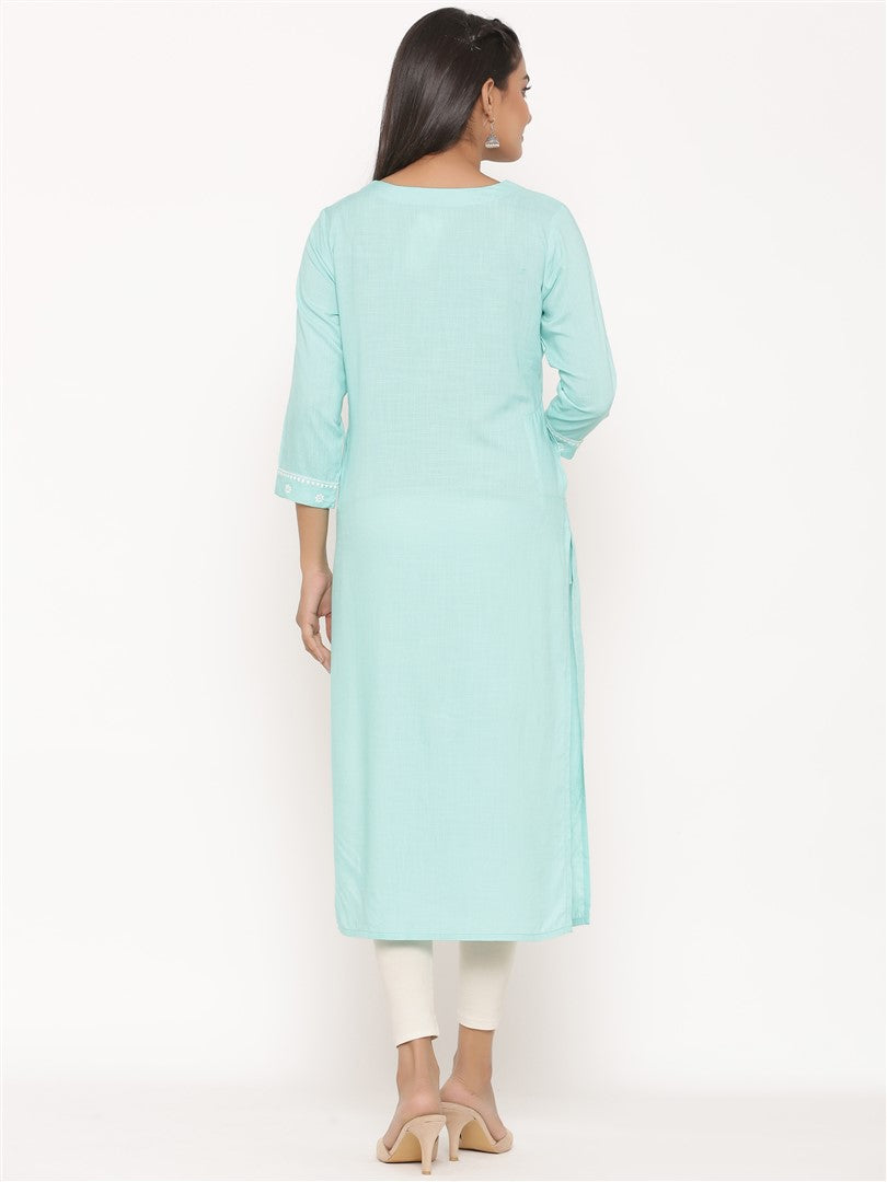 RAYON EMBROIDERED LONG KURTA