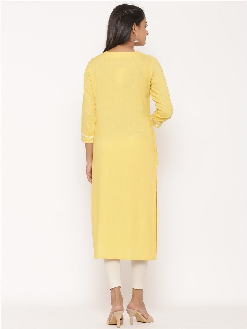 RAYON EMBROIDERED LONG KURTA