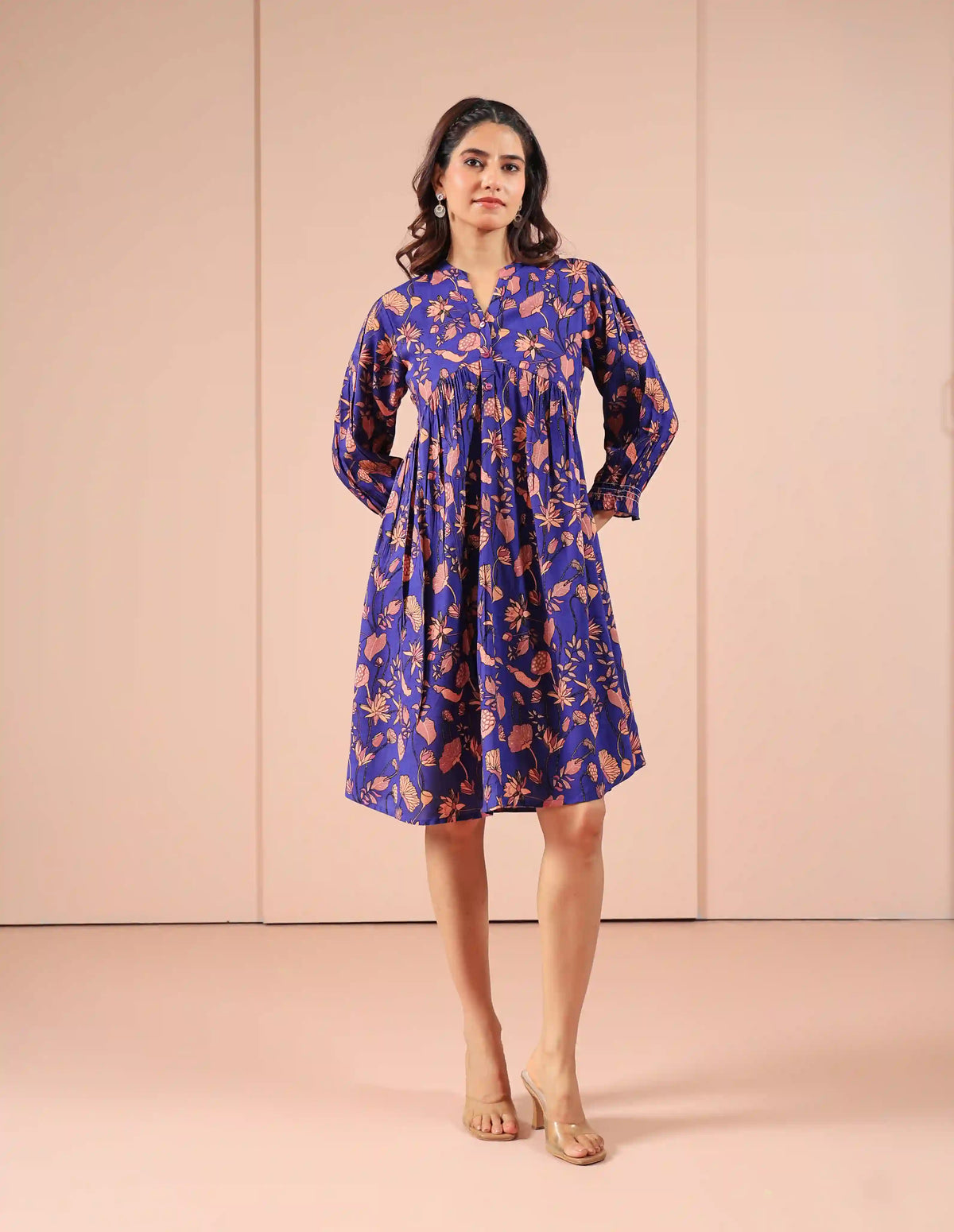 SUTI WOMEN RAYON PRINTED SHORT DRESS