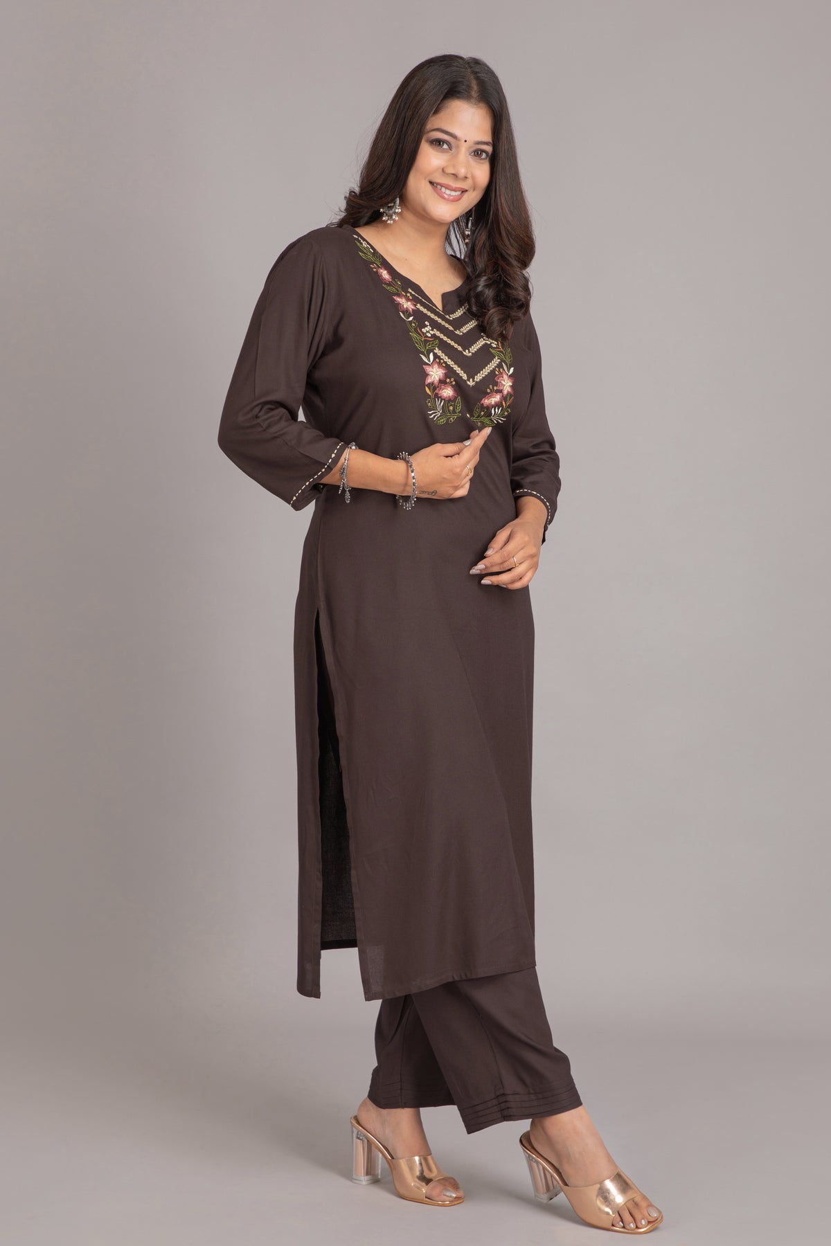 Embroidered Rayon 2Pc Kurta Set