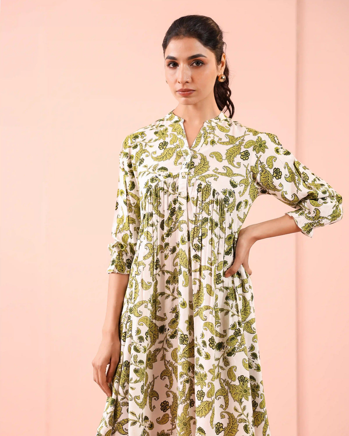 Floral Printed Alya Cut Short Dress