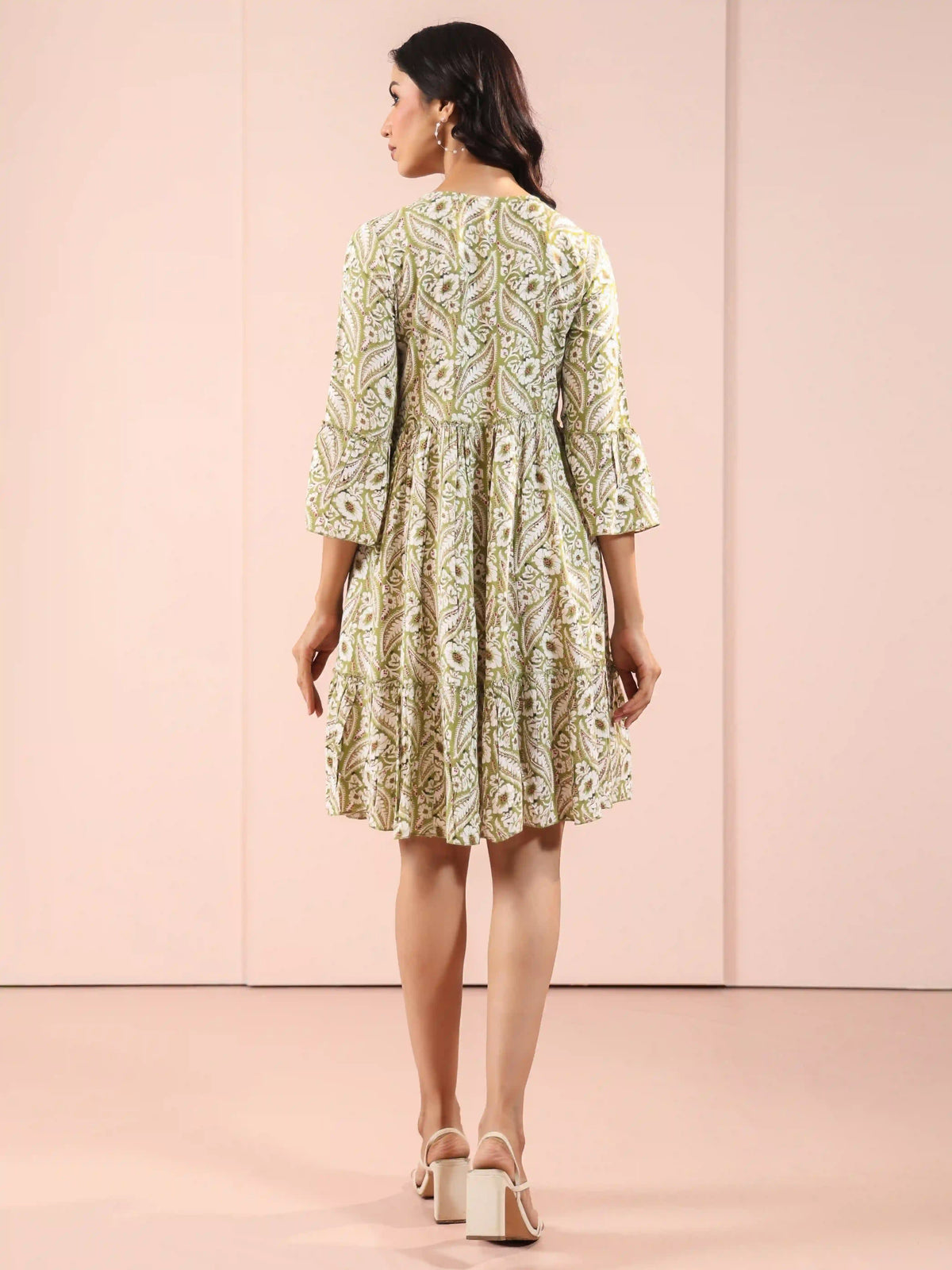 Printed Tiered Alya Cut Dress