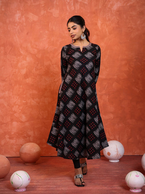 DABU PRINTED LONG BIAS DRESS