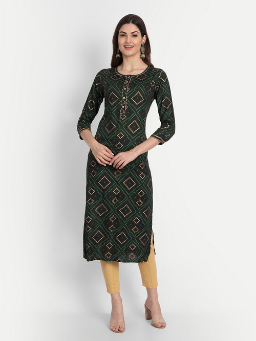 BANDHEJ PRINTED LONG KURTI