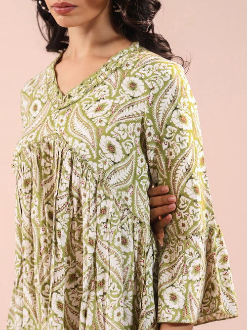 Printed Tiered Alya Cut Dress