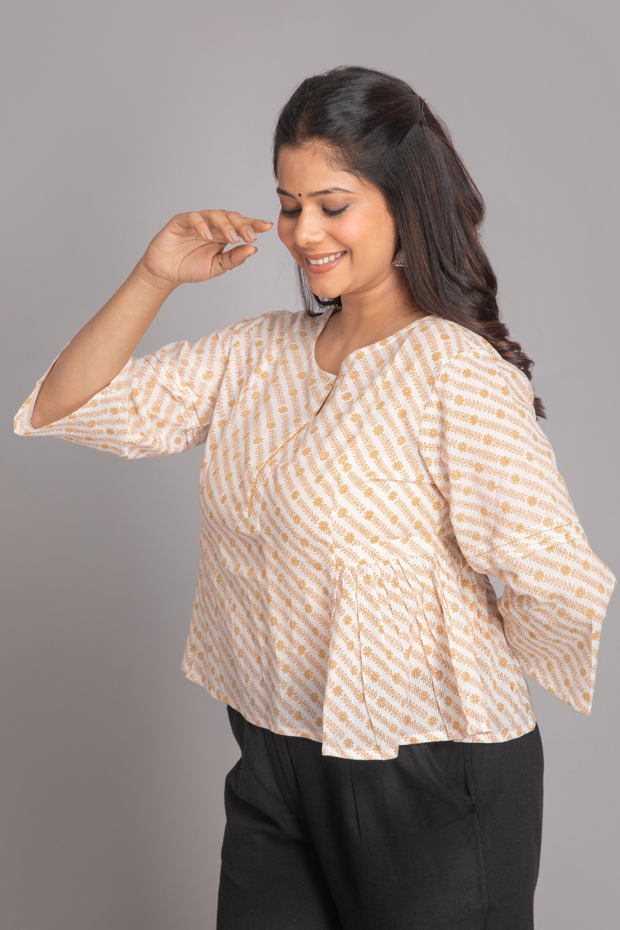 Yellow Top in Mul Cotton