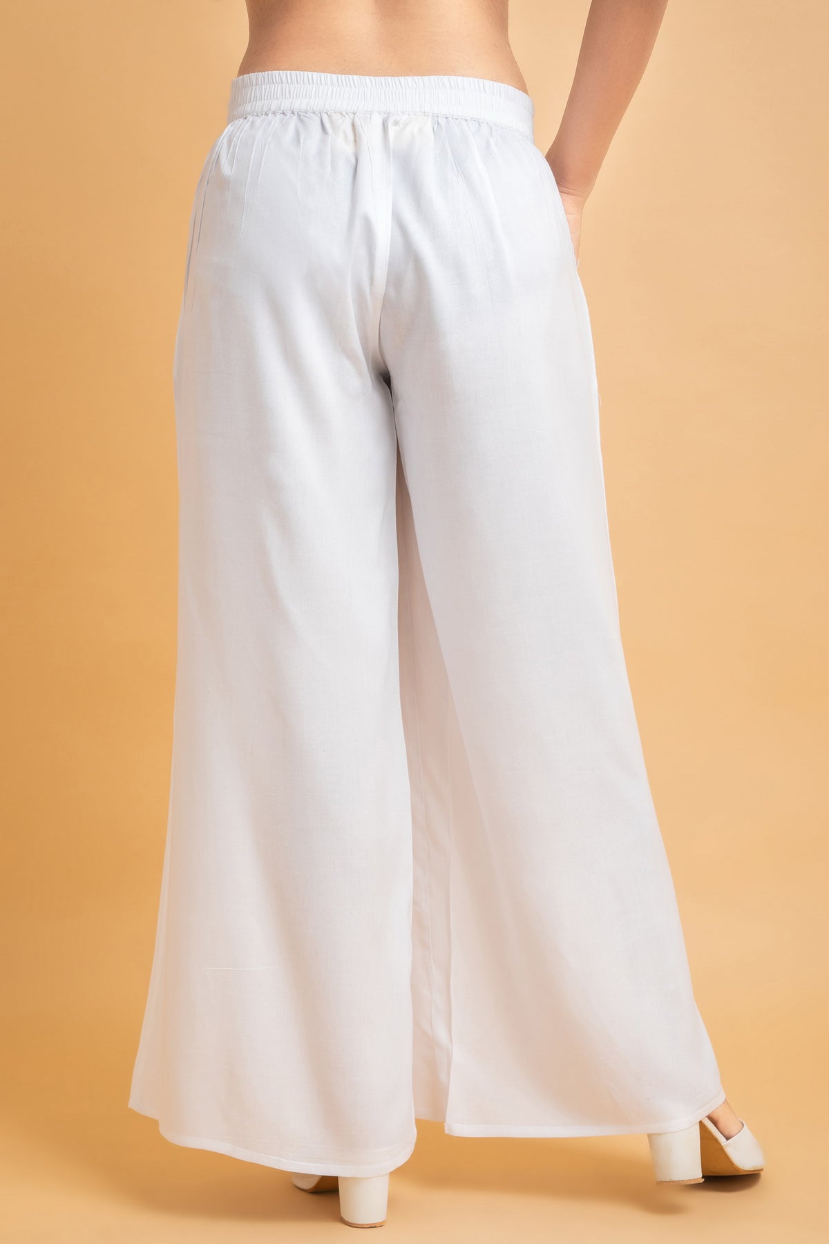 Solid Rayon Palazzo Pants