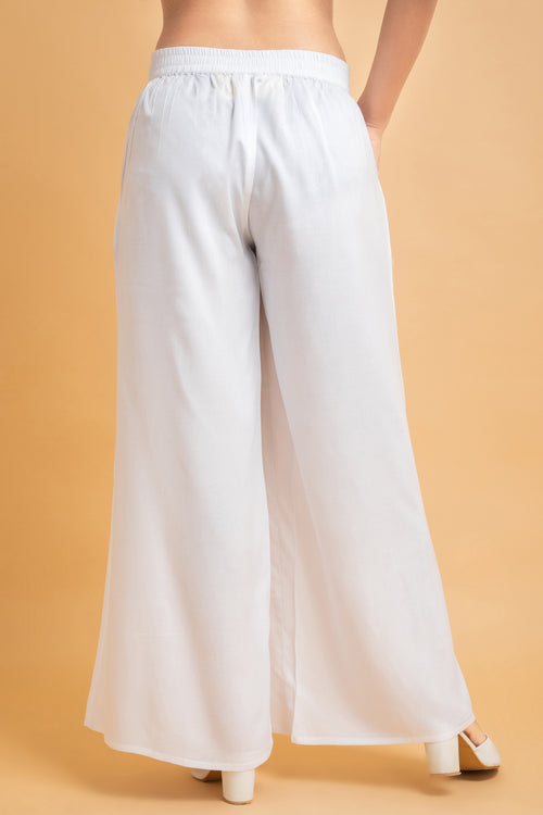 Solid Rayon Palazzo Pants