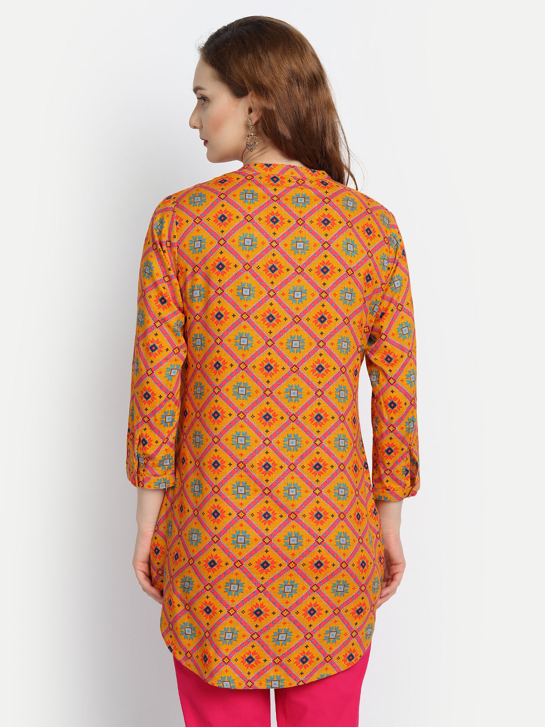 Rayon Ajrak Printed High-Low Top