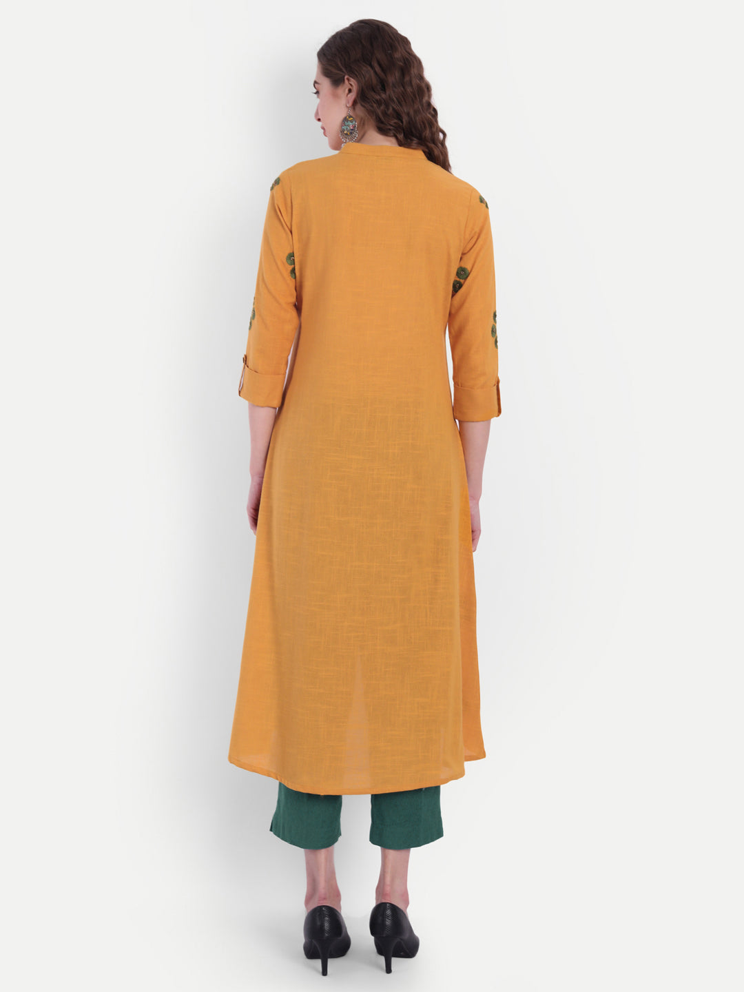 Embroidered High-Low Cotton Kurti