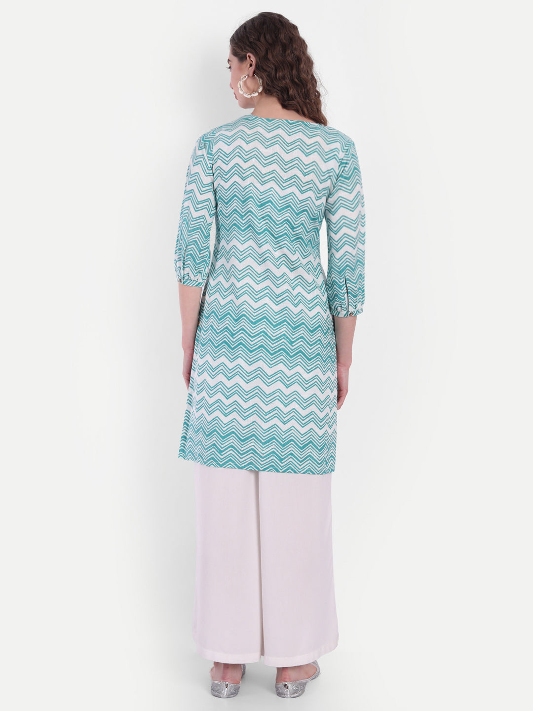 Zig-Zag Printed Cotton Short Kurti