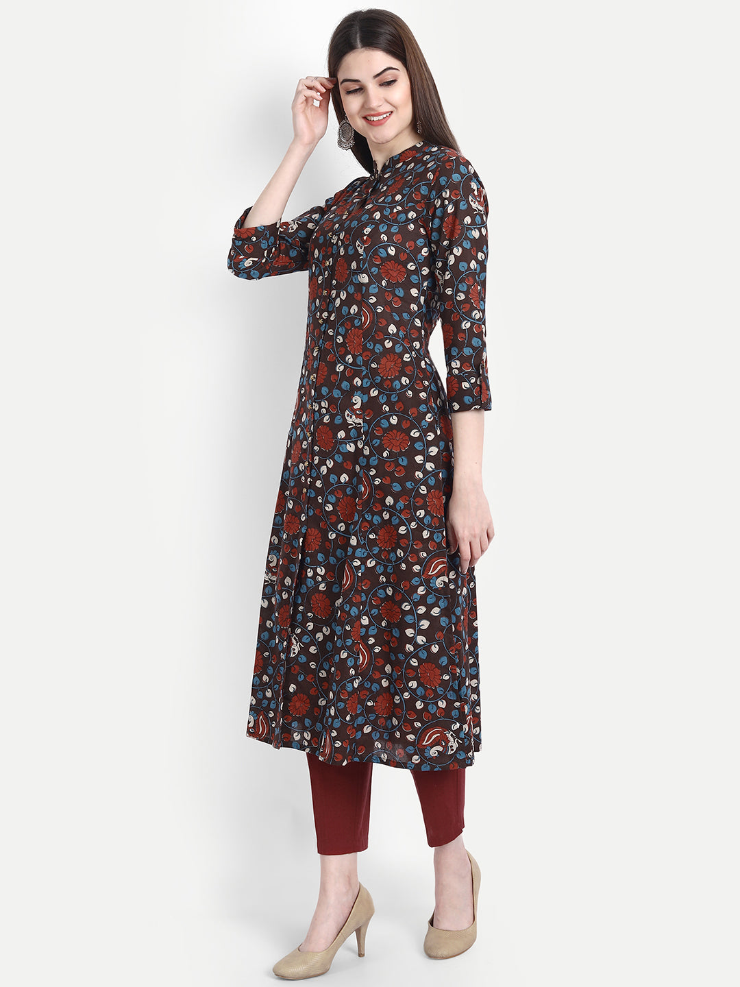 SUTI WOMEN COTON CAMBRIC PRINTED A LINE LONG KURTI