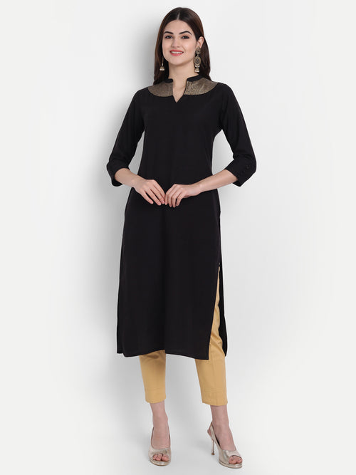 EMBROIDERED NECK, LONG KURTI WITH COLLAR