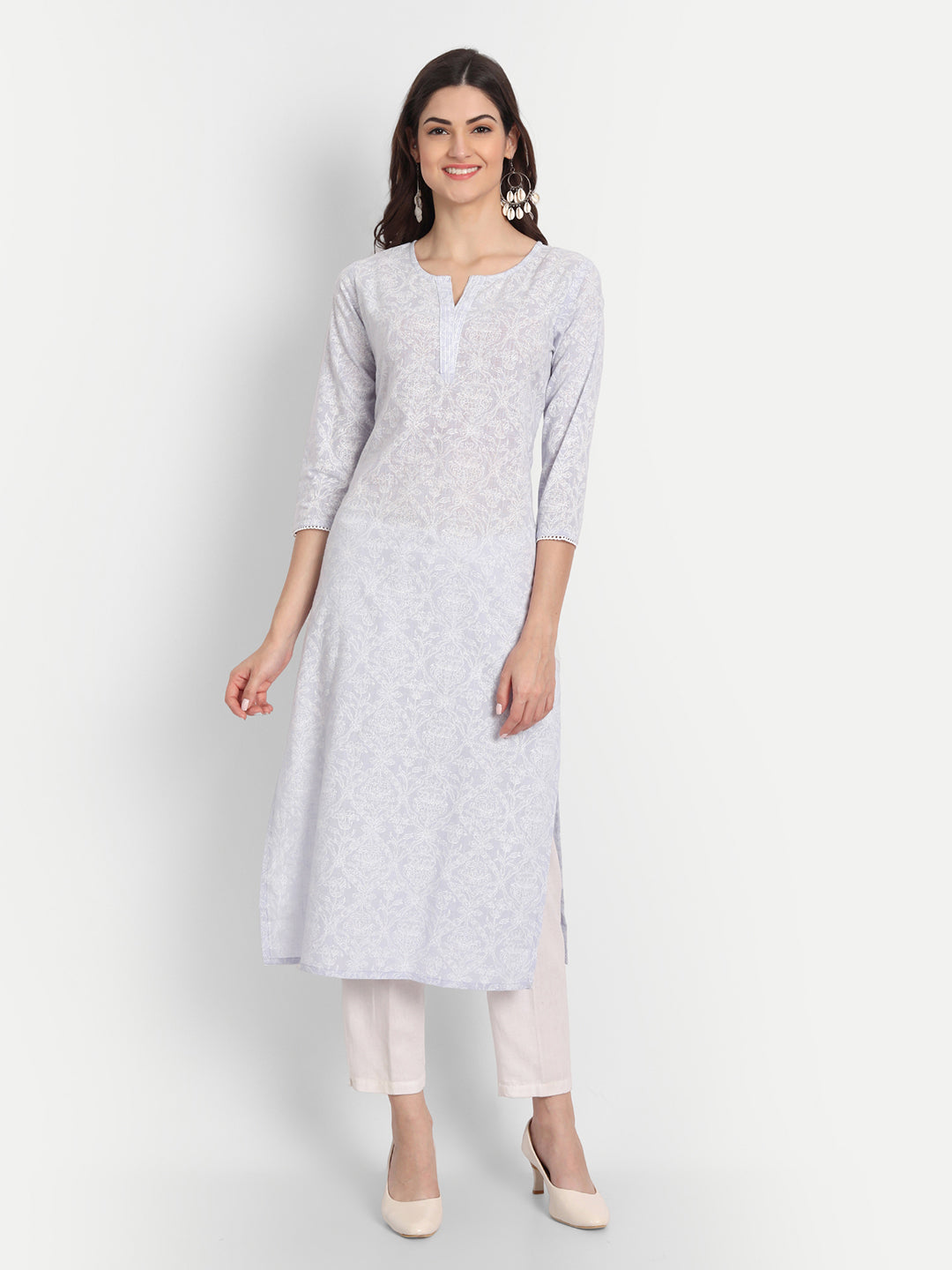 KHADI PRINTED STRAIGHT LONG KURTI