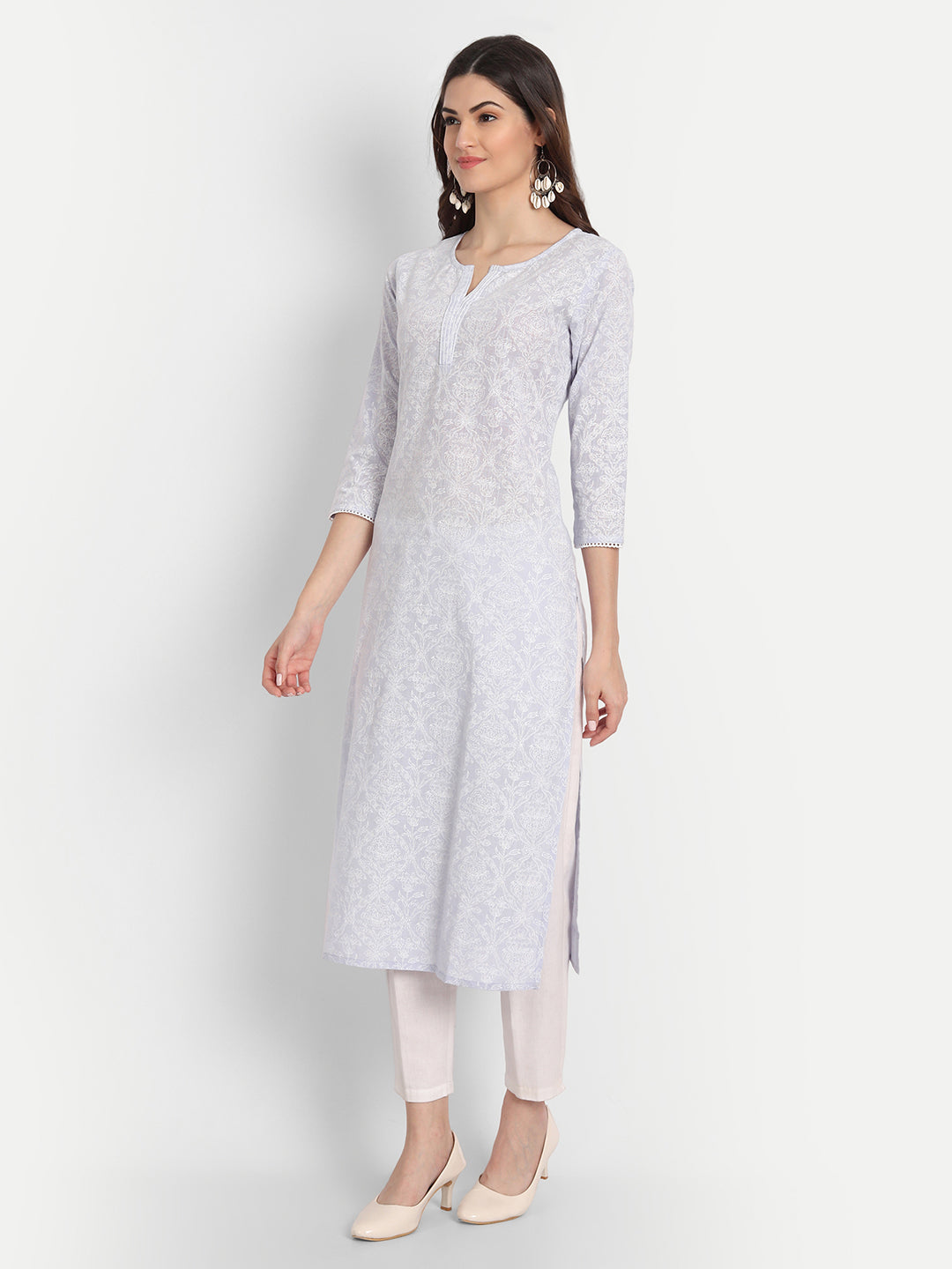 KHADI PRINTED STRAIGHT LONG KURTI