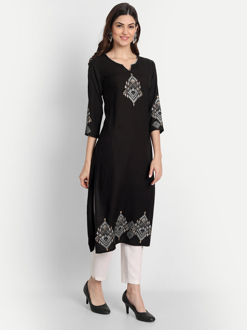 HAND BLOCK PRINTED STRAIGHT LONG KURTI