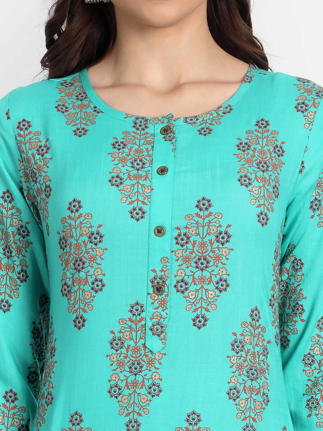 Floral Printed Rayon Kurta Set