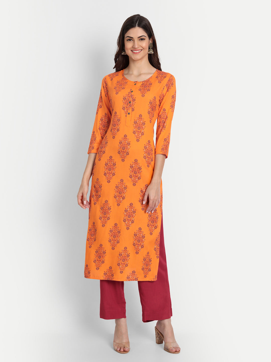 Floral Printed Rayon Kurta Set