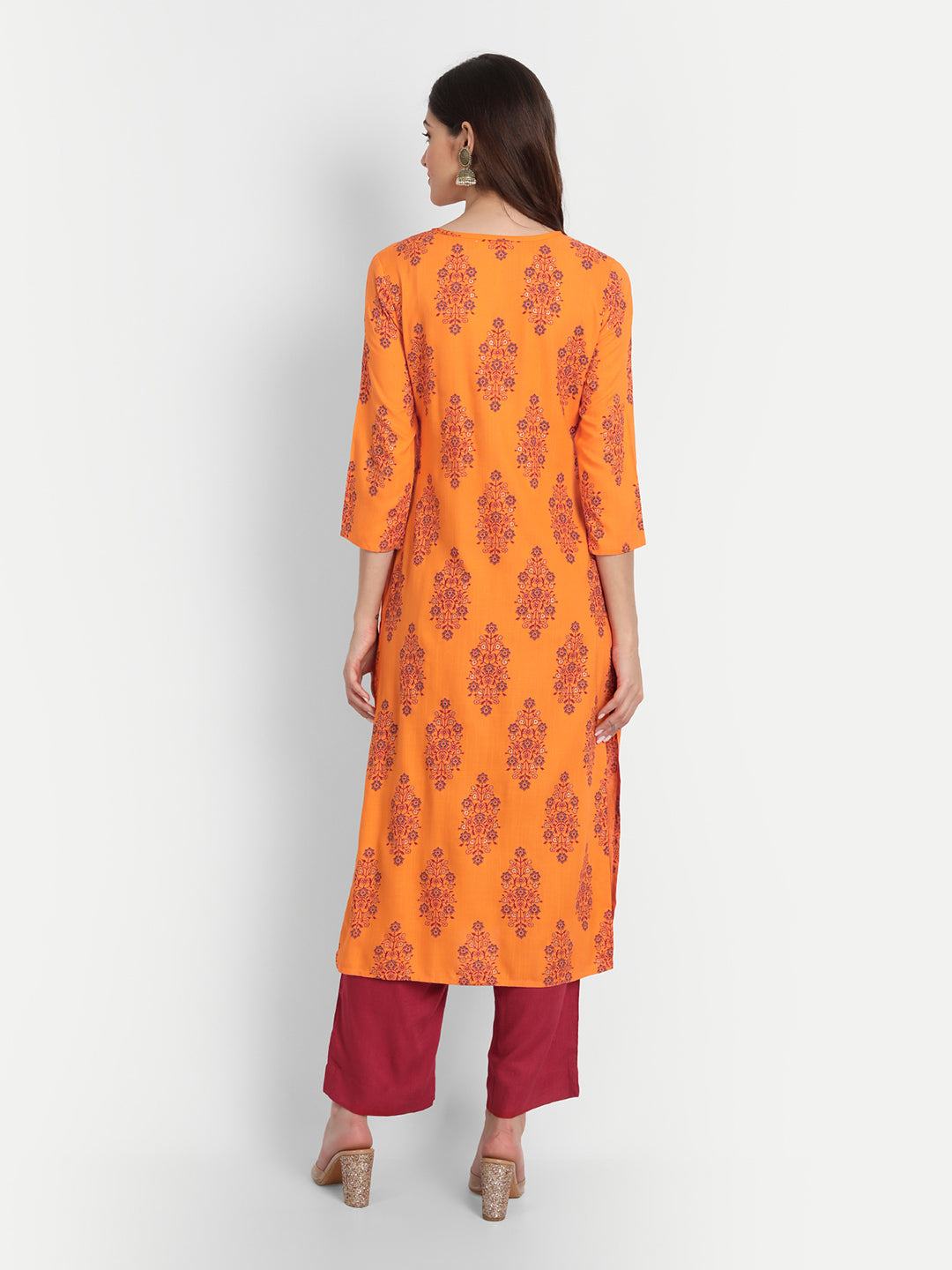 Floral Printed Rayon Kurta Set