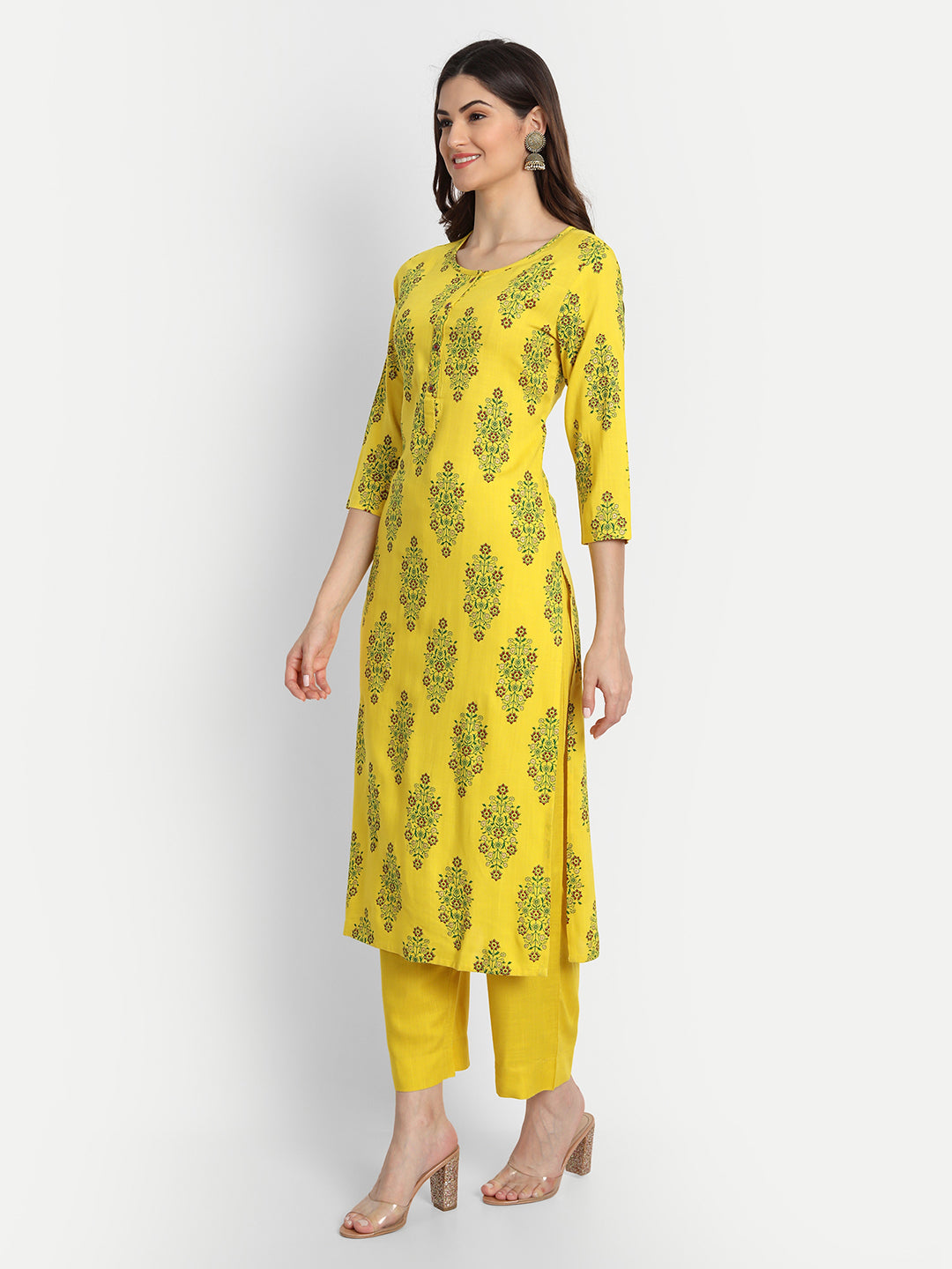 Floral Printed Rayon Kurta Set