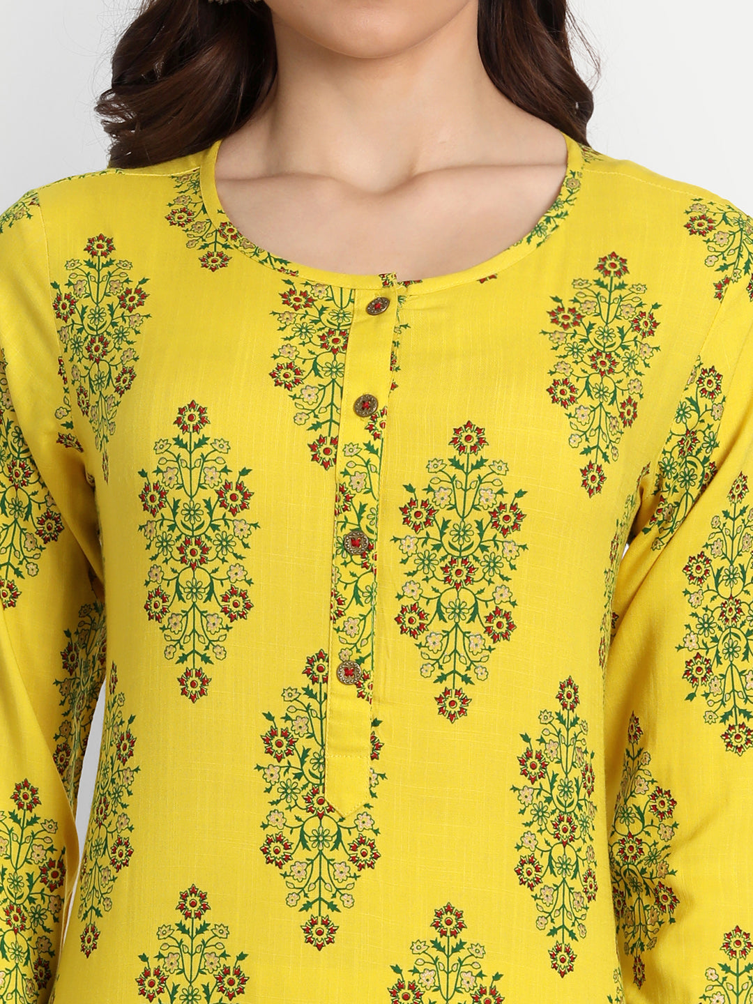 Floral Printed Rayon Kurta Set