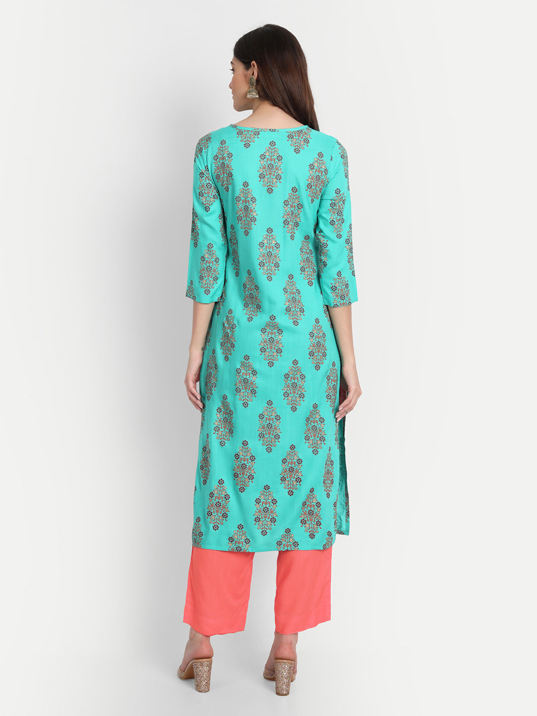 Floral Printed Rayon Kurta Set