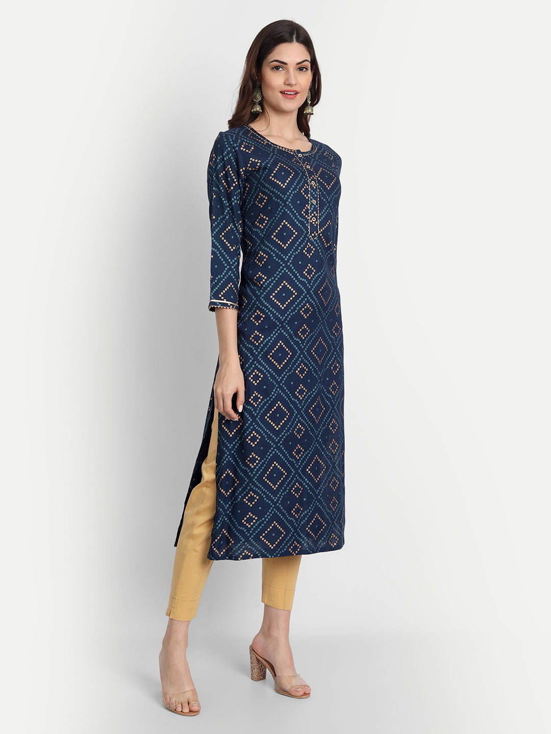 BANDHEJ PRINTED LONG KURTI