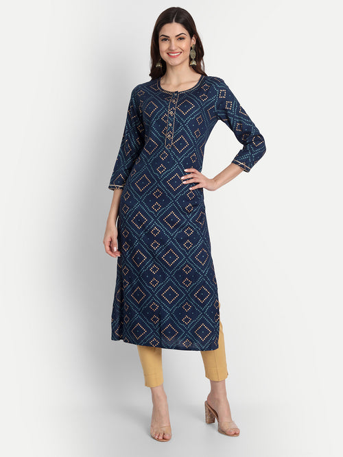 BANDHEJ PRINTED LONG KURTI