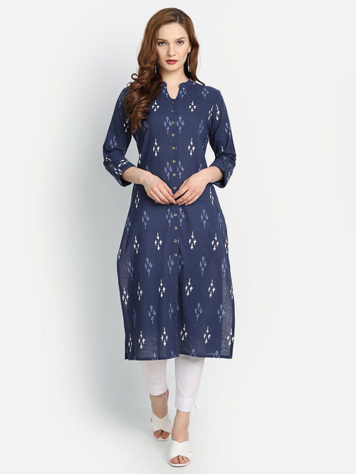 Mul Cotton Ekat Printed Straight Long Kurti