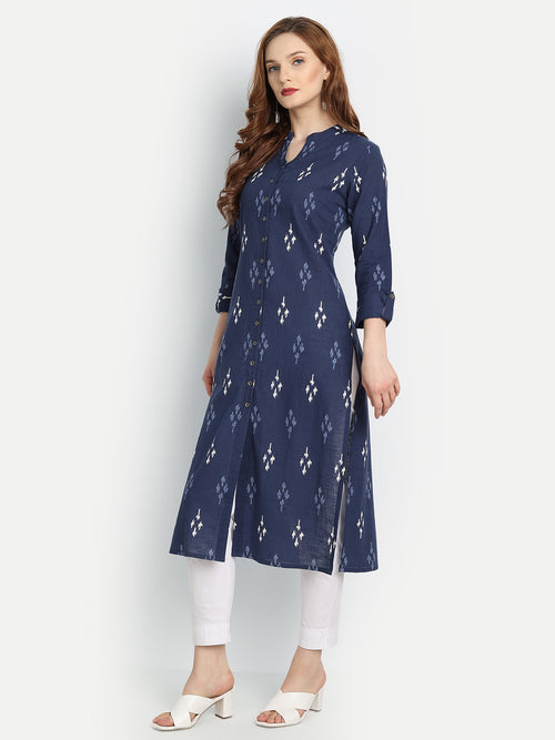 Mul Cotton Ekat Printed Straight Long Kurti