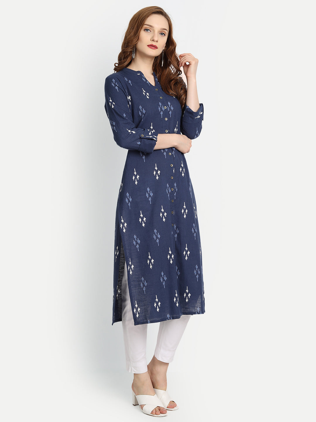 Mul Cotton Ekat Printed Straight Long Kurti