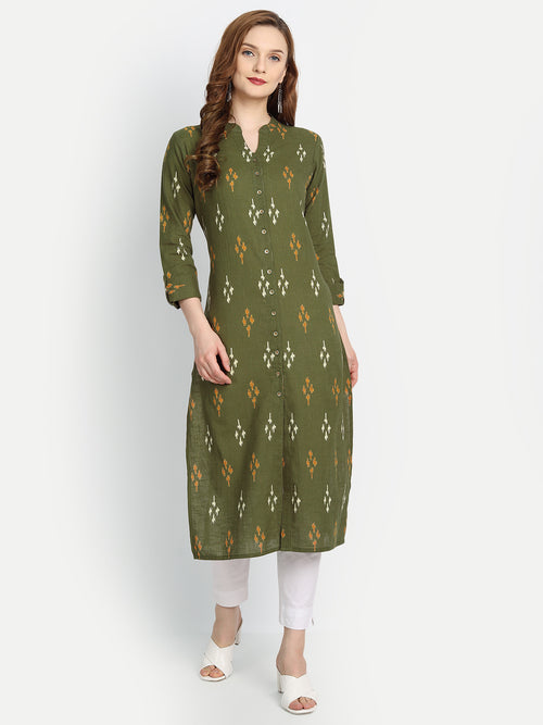 Mul Cotton Ekat Printed Straight Long Kurti