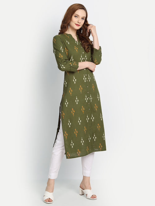 Mul Cotton Ekat Printed Straight Long Kurti