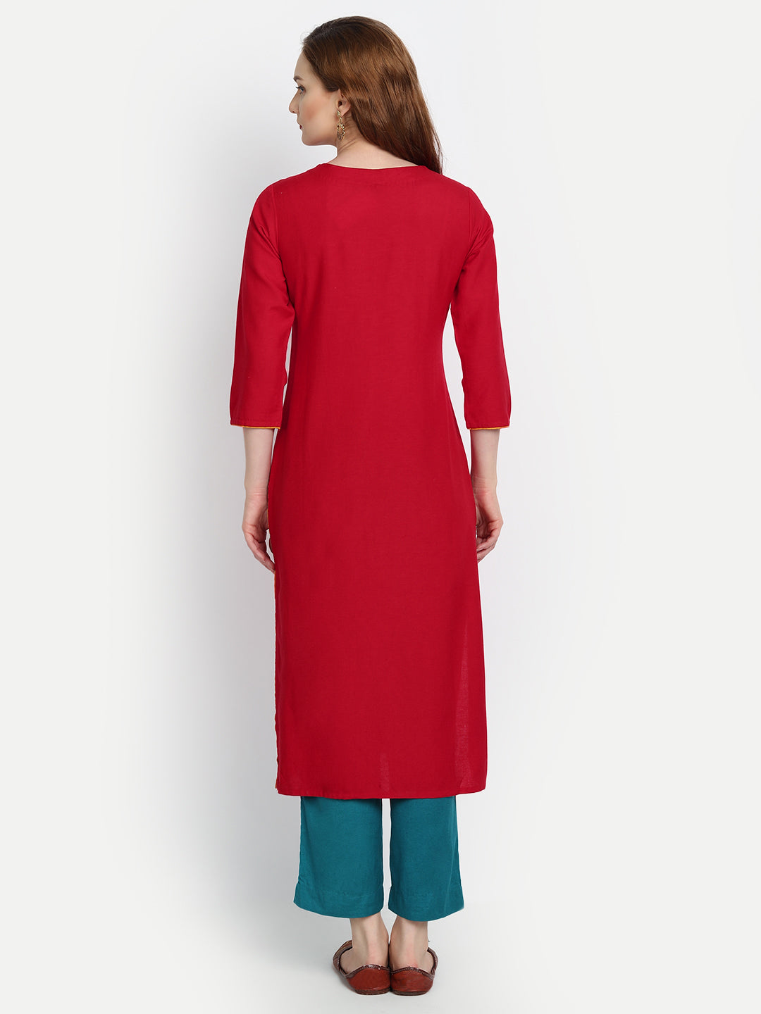 EMBROIDERED STRAIGHT LONG KURTI