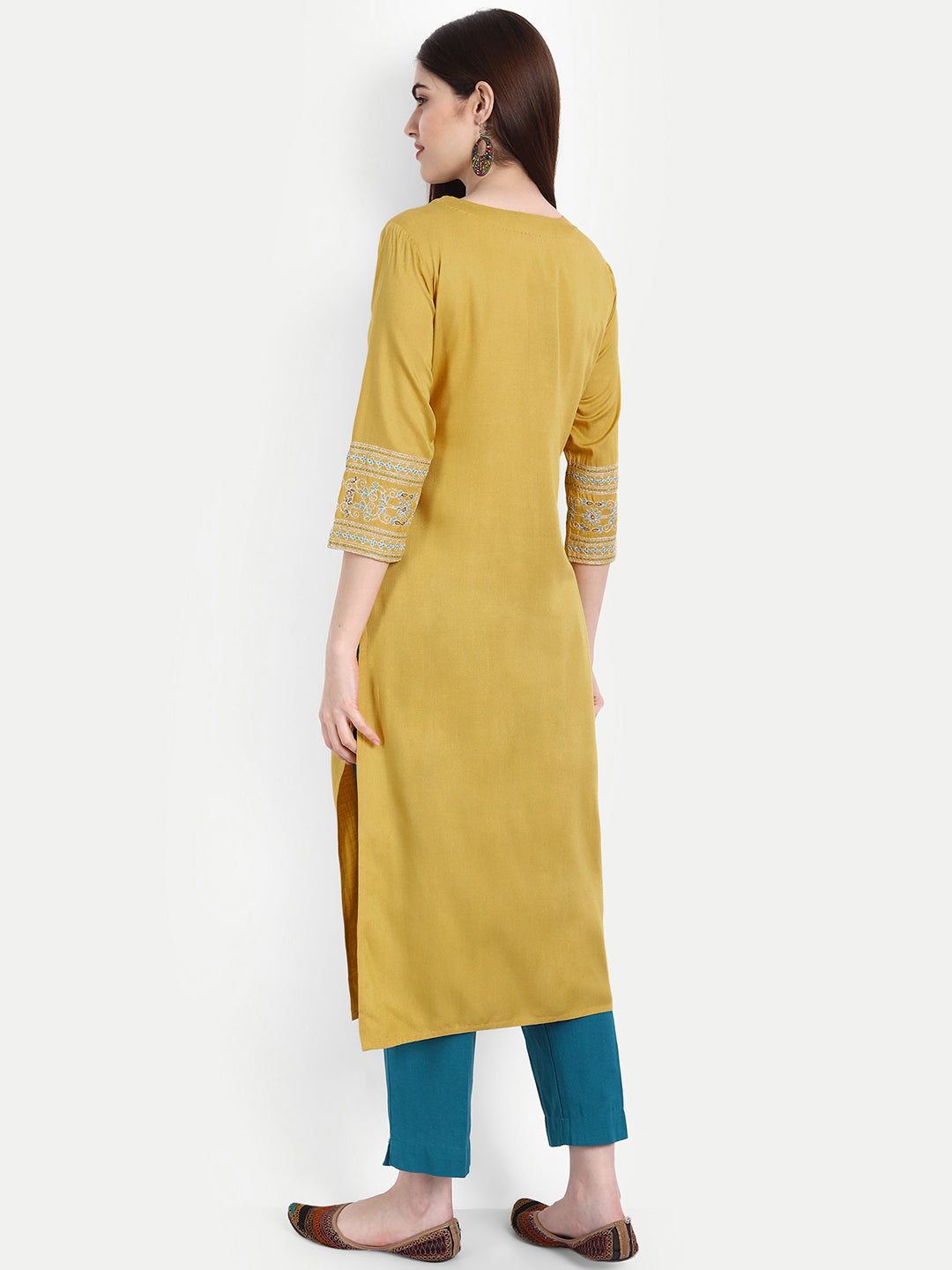 SUTI WOMEN RAYON EMBROIDERED LONG KURTA