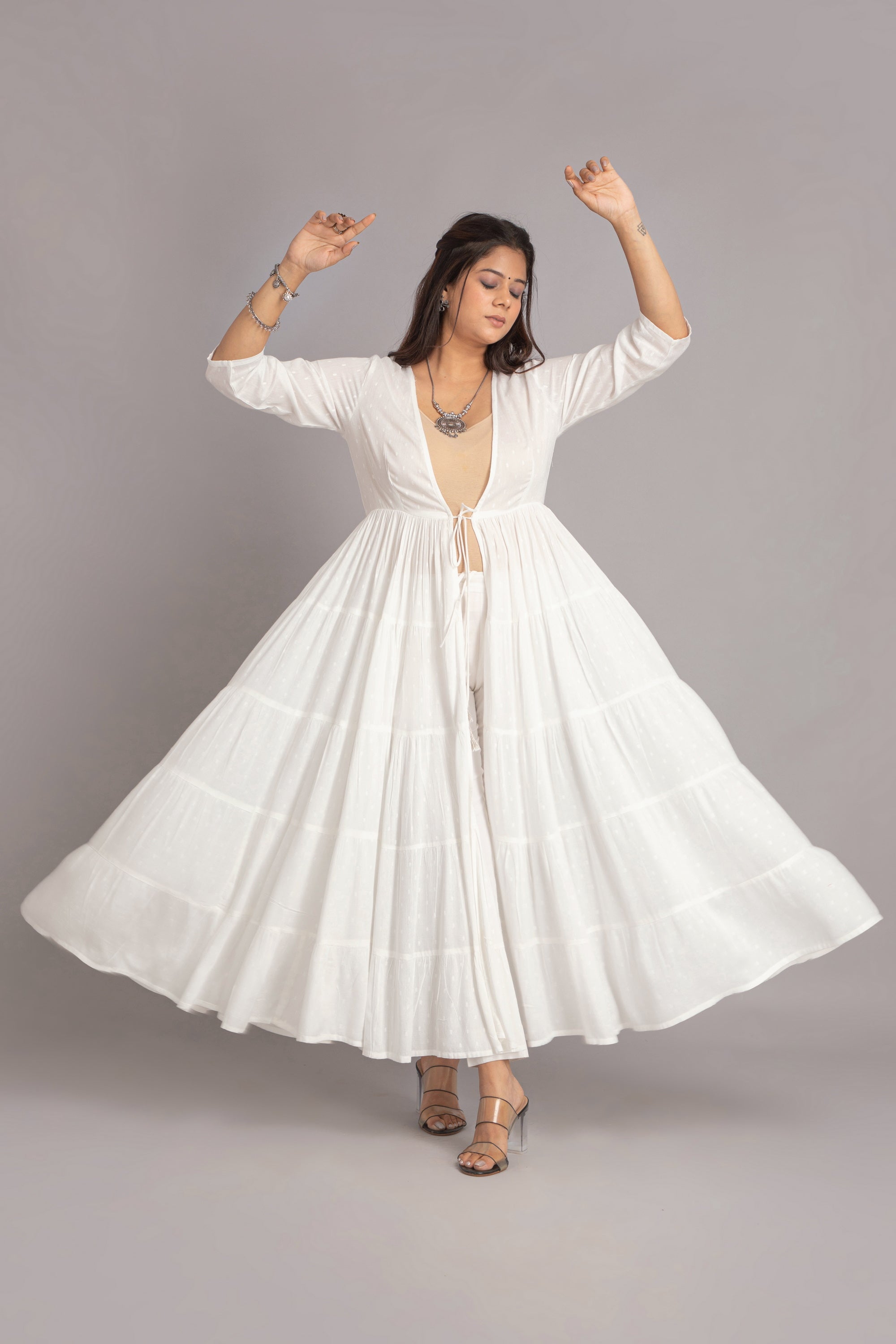 Off White Shrug and Jackets in Viscose Dobby
