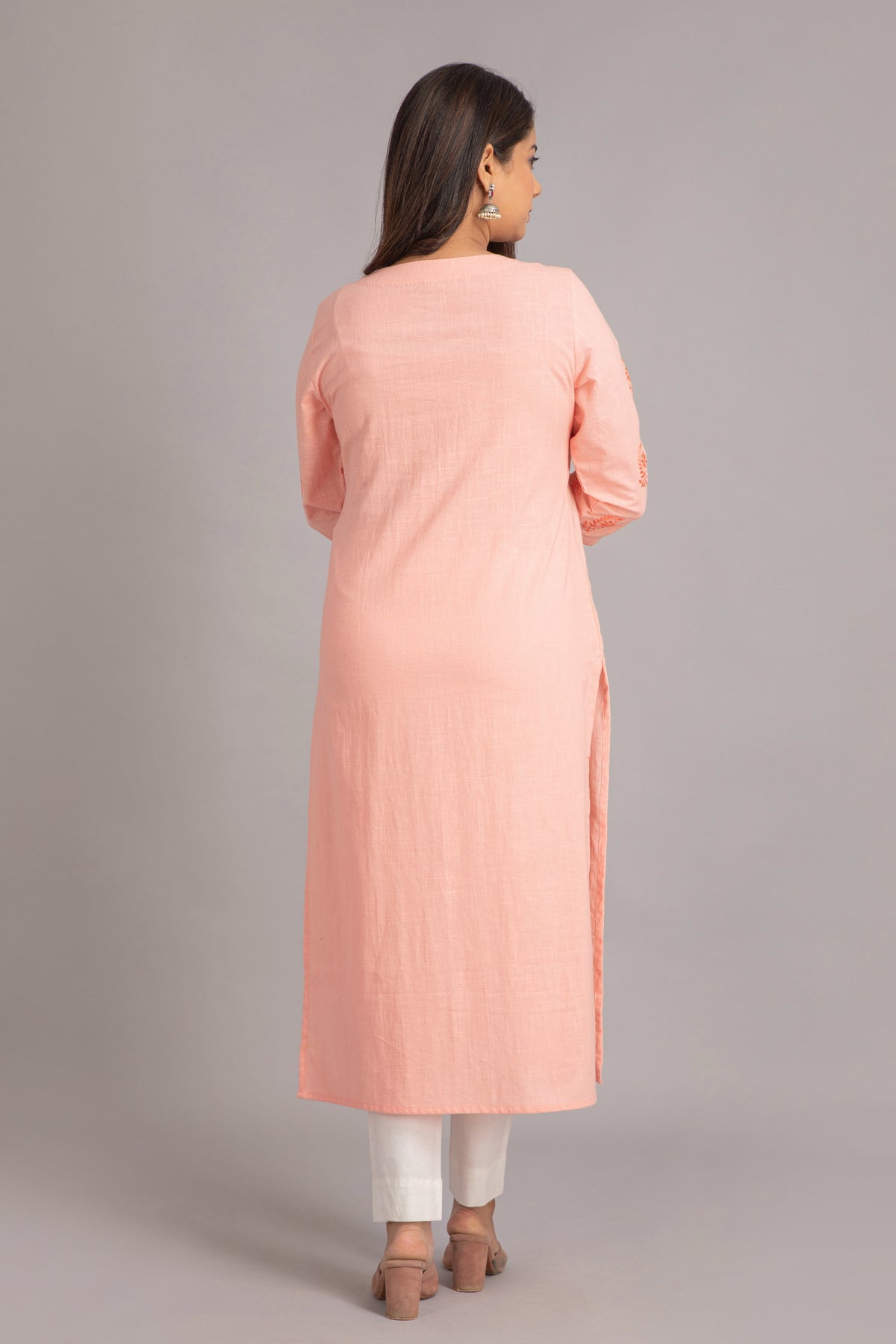 EMBROIDERED STRAIGHT LONG KURTI