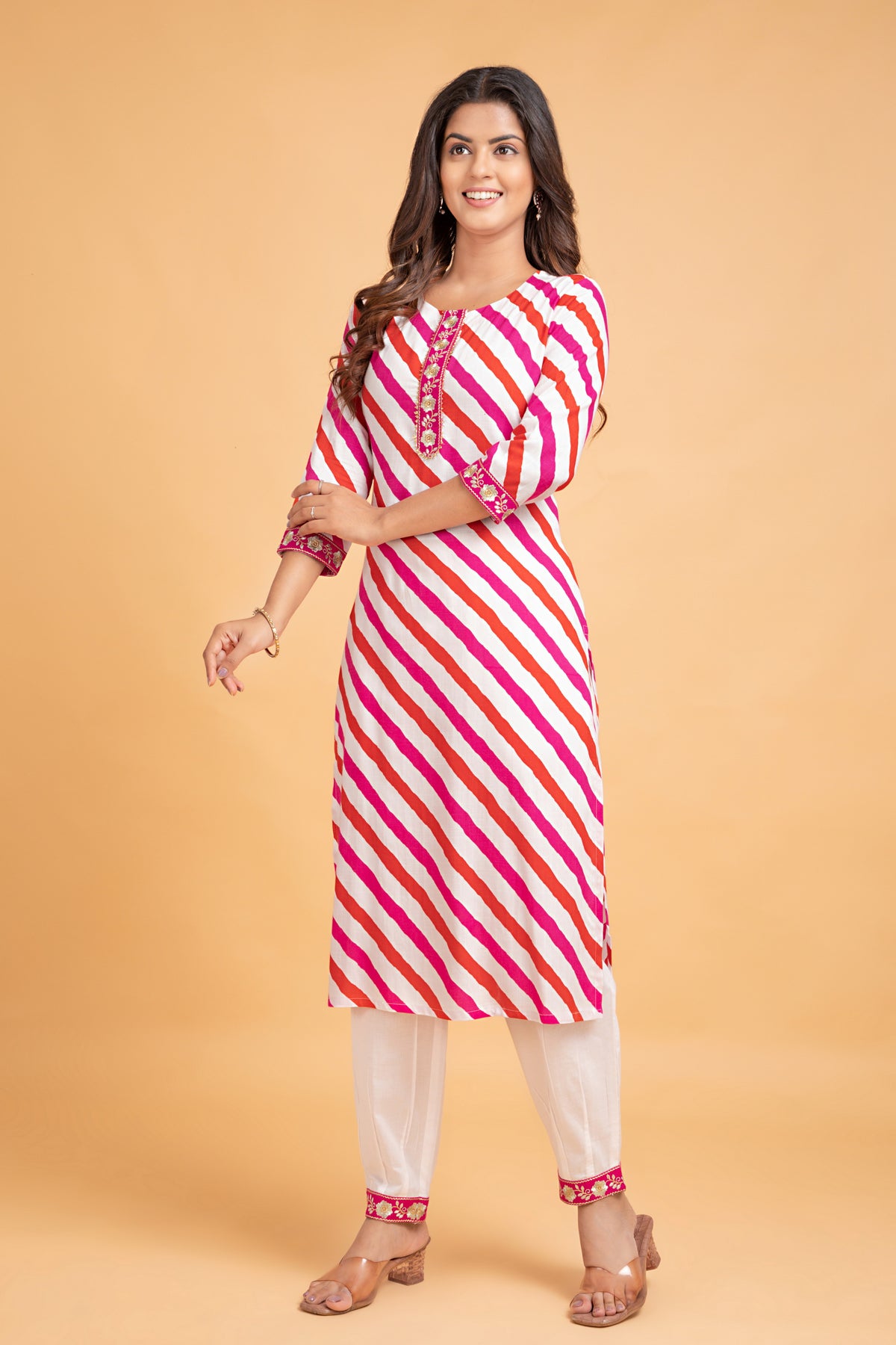 Lehariya Printed Kurta with Lantern Pants