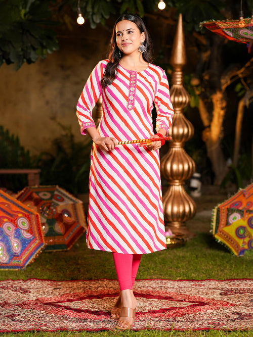 Lehariya Printed Kurta with Lantern Pants