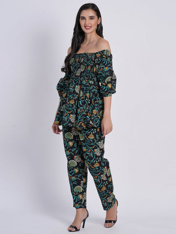 Black Co-ord Set in Mul Cotton