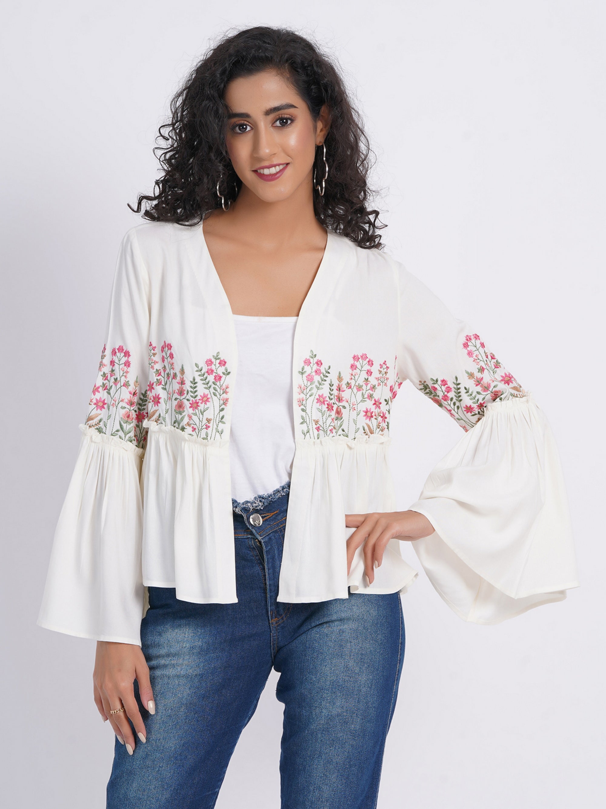 Off White Shrug and Jackets in Rayon