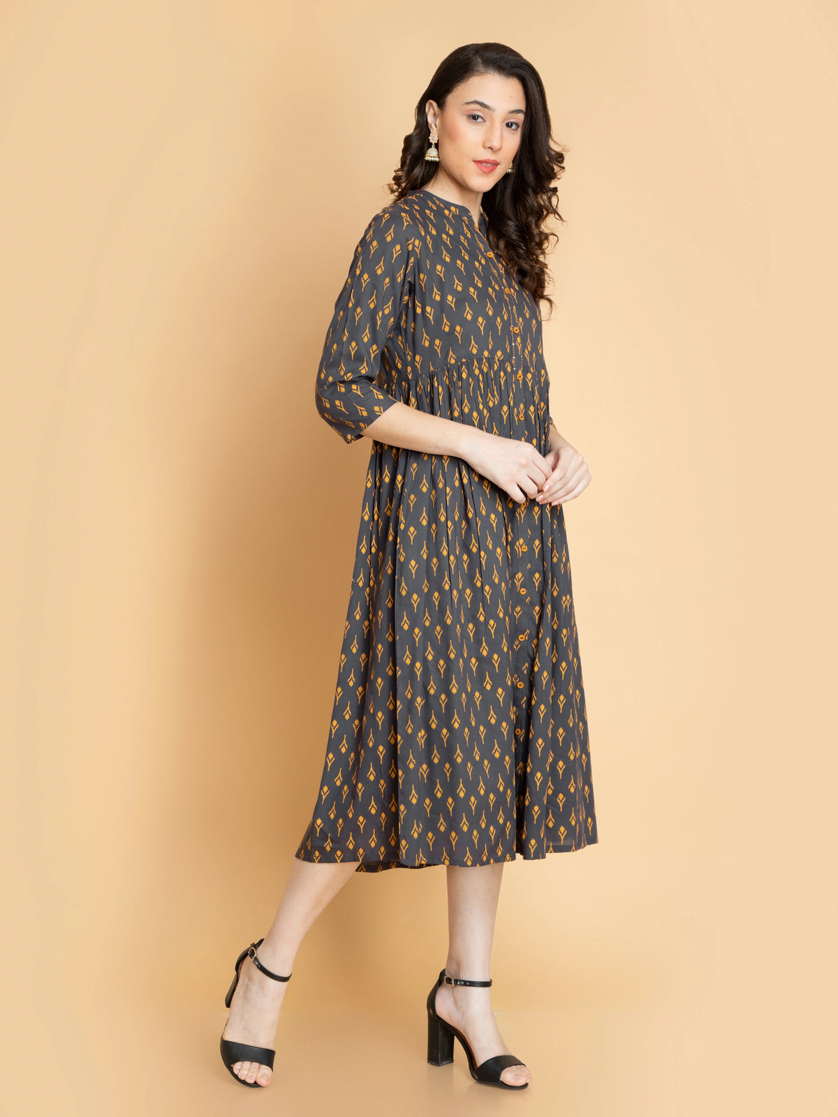 Rayon Printed Flared Long Kurti