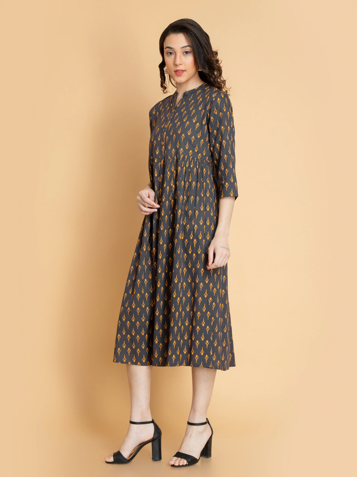 Rayon Printed Flared Long Kurti