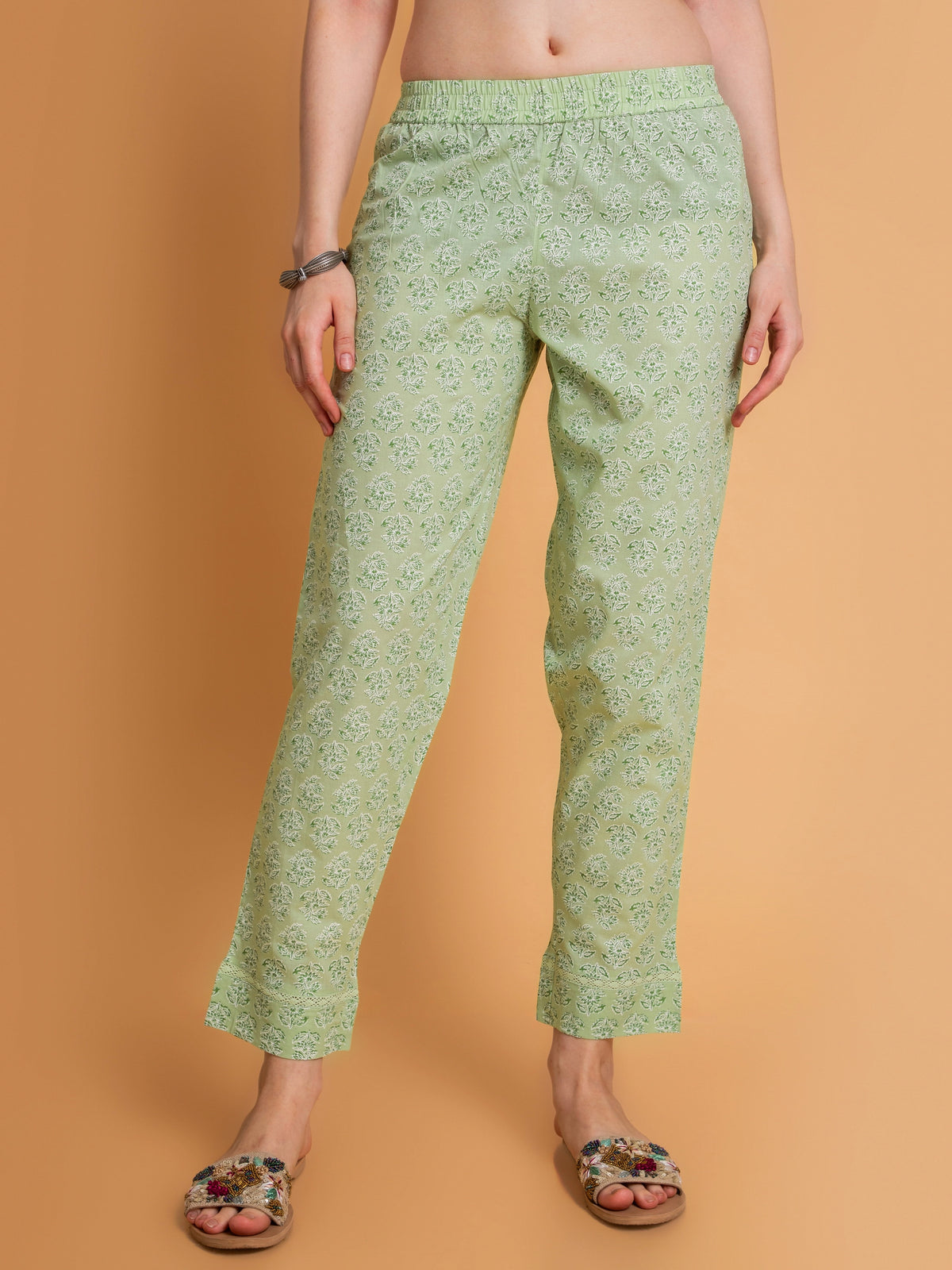 Chanderi Silk Angrakha 3Pc Kurta Pant Dupatta Set