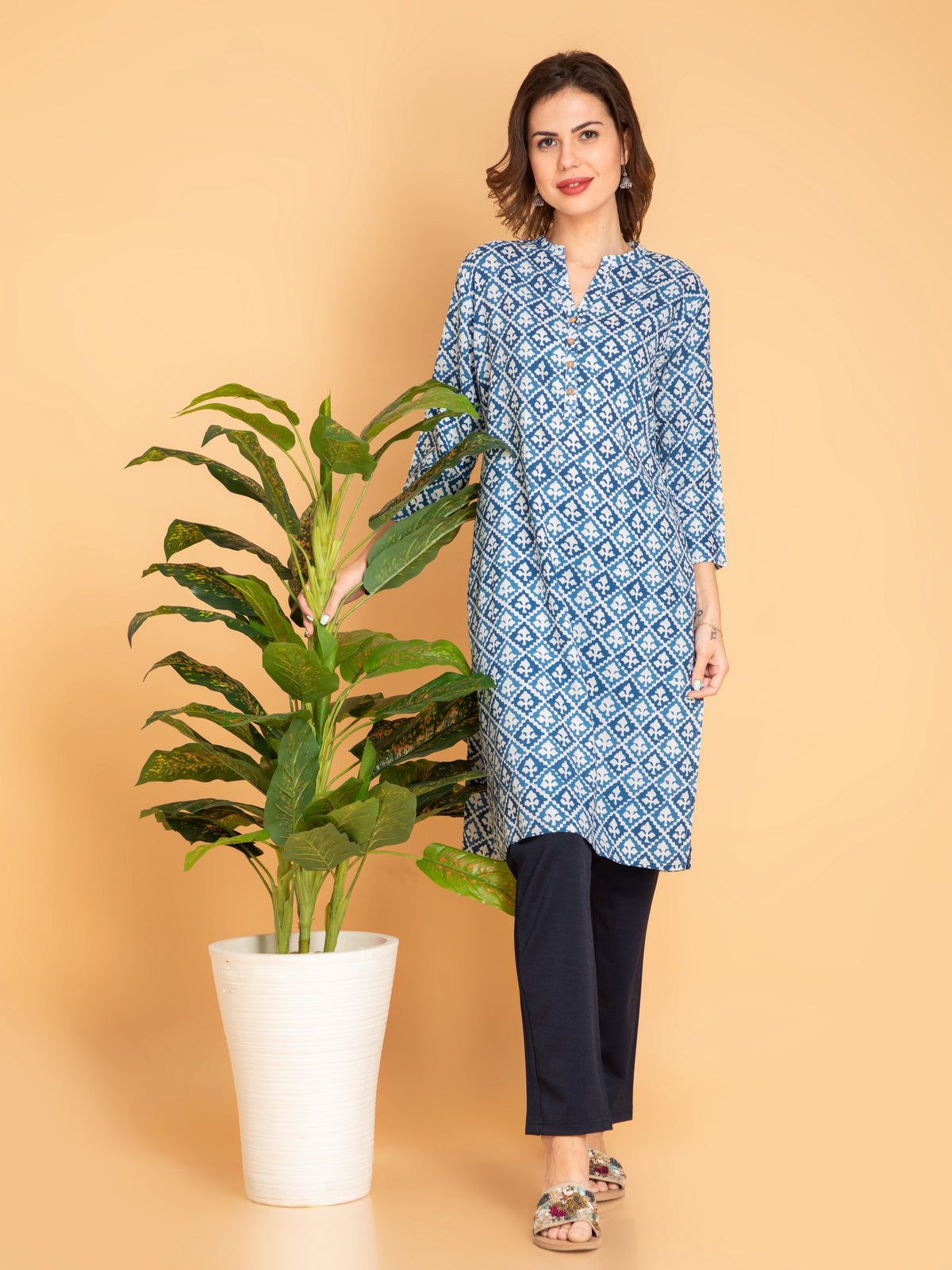 Printed Rayon Long Kurti