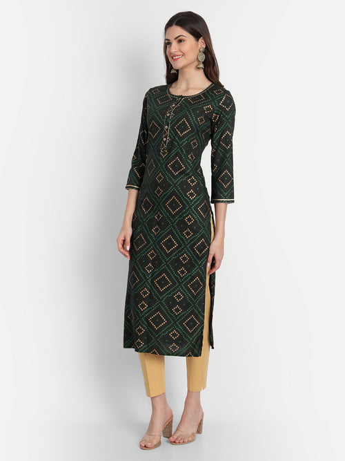 BANDHEJ PRINTED LONG KURTI